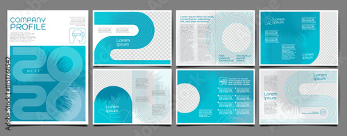 Corporate company profile presentation template with multipage layout