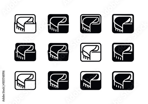 Summer Clothes Icons. Putting away summer clothes. Icon set. Set