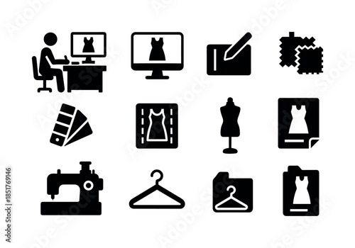 Fashion Design Tools. A designer creating a new collection on a