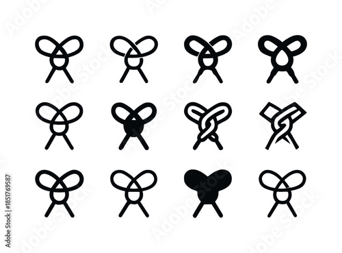 Shoe Lace Icons. shoe lace. Icon set. Set Logo of shoe lace: twi
