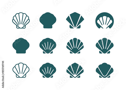 Marine Emblem Variations. Marine life near the shore (rocky tide