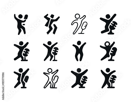 Dancing Emblem Icons. Dancing for TV shows and talent competitio