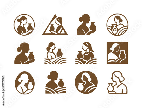 Rural Women Entrepreneurs Logos. Women entrepreneurs in rural ar