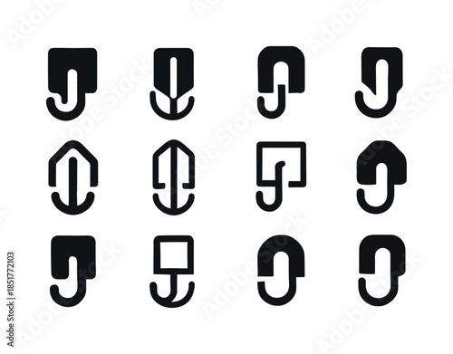 Vertical Storage Icon Set. Using vertical storage solutions. Ico