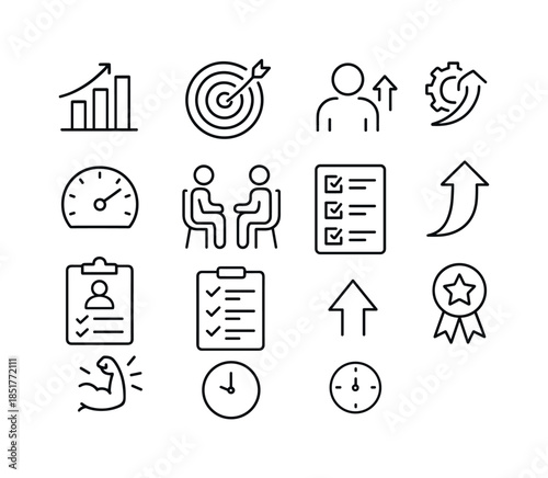 Performance Improvement Icons. Performance Improvement. Line ico