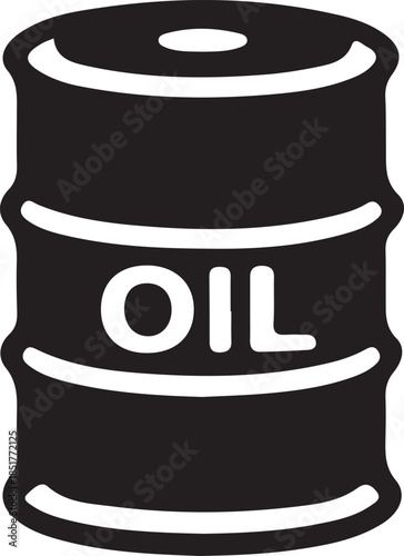 Black Oil Canister with White Text and White Horizontal Lines