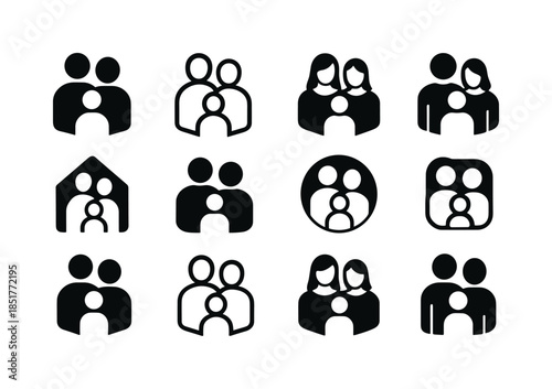 Family Milestone Icons. Personal milestones in relationships and