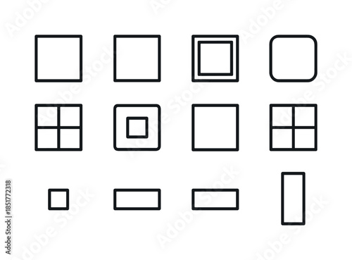 Minimal Box Icons. Minimal box icons. Line icon set of minimal b