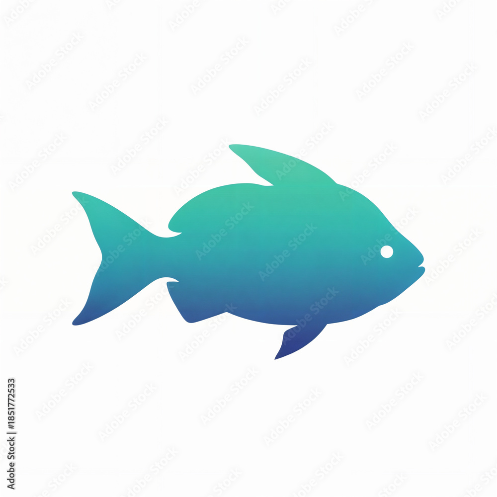 Obraz premium Modern Fish Vector Illustration with Blue Green Gradient Style 