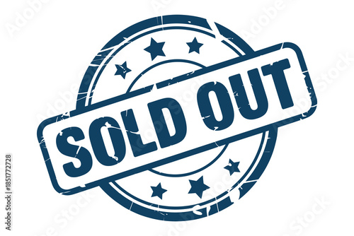 Sold out stamp. grunge rubber stamp with the text