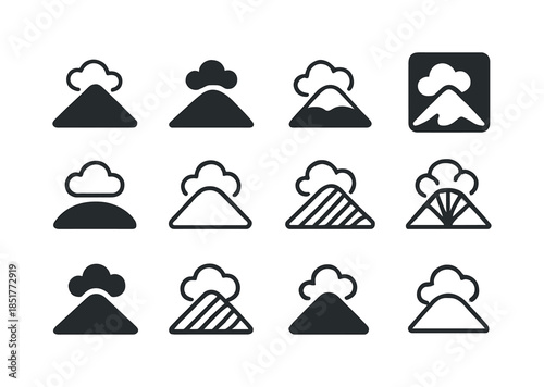 Harmonious Hill Logos. Hill. Icon set. Set Logo of Hill: hill wi