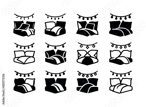 Cozy Corner Icons. making a cozy corner with pillows and a blank