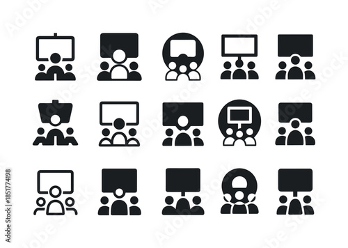 Adaptive Logo Variations. Adaptive career training. Icon set. Se