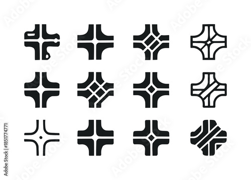 Intelligent Transport Icon Set. Intelligent transportation netwo