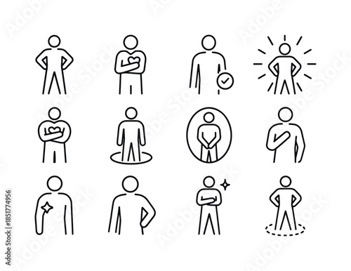 Self-Respect Icons. Self-Respect. Line icon set of Self-Respect: