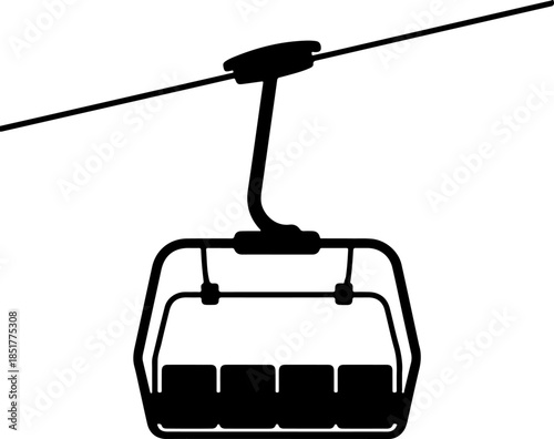 ski lift chair silhouette vector illustration
