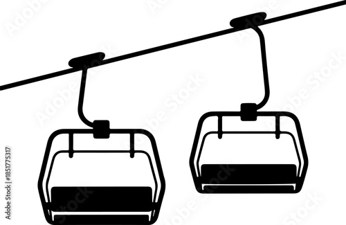 ski lift chair silhouette vector illustration