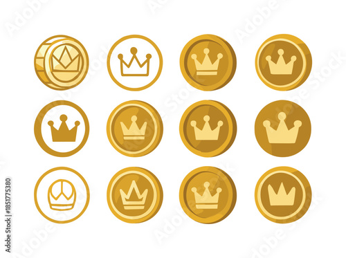 Gold Coin Logos. Assistive Devices. Line icon set of Assistive D
