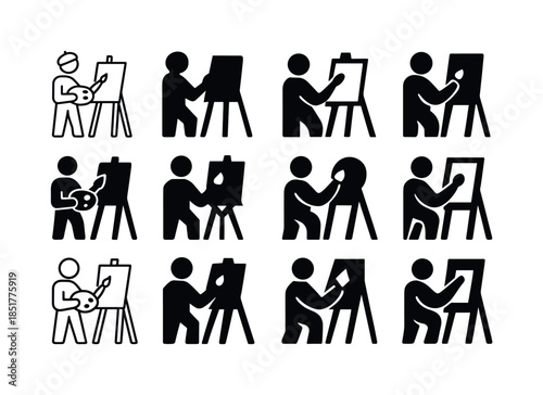 Joyful Activities Icons. People engaged in activities that bring