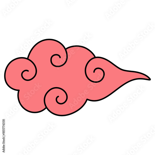 Red Cloud Isolated Illustration Elements