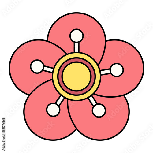 Plum Blossom Isolated Illustration Elements