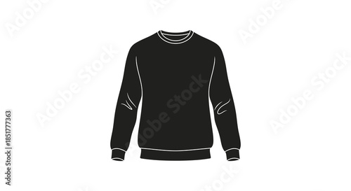 A simple black sweatshirt design with long sleeves and ribbed cuffs a clean silhouette