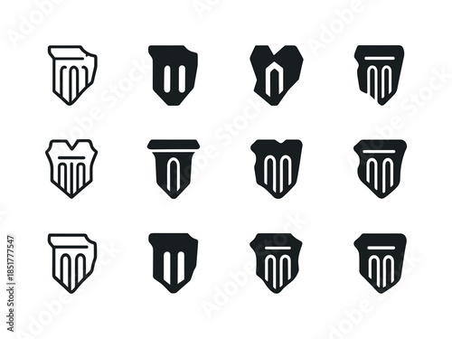 Ancient Relic Icons. Remains. Icon set. Set Logo of Remains: anc