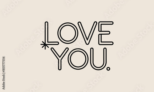 love you text on beige background