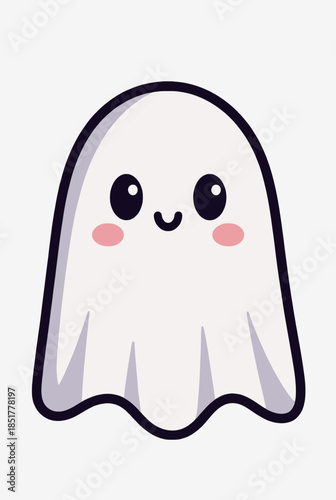 Cute ghost cartoon character for Halloween and spooky themes