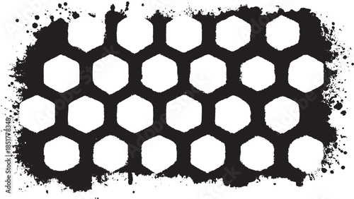 Honeycomb pattern in black and white. Simple graphic vector illustration, suitable as a background or texture set.