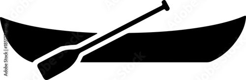Rowboat with one oar silhouette vector illustration