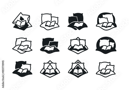 Cozy Corner Icons. making a cozy corner with pillows and a blank