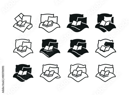 Cozy Corner Icons. making a cozy corner with pillows and a blank