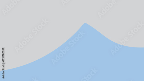 Abstract blue background with waves depicting a stylized mountain landscape with a winter peak and sunset over a nature vector design