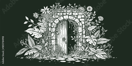 Vector letter A with abstract background inspired by gothic stone architecture and historic European arches