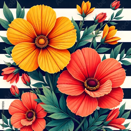 Wallpaper Mural Rbstract floral background with flowers Torontodigital.ca