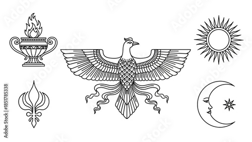 Coat of arms with wings Ukrainian eagle emblem vector design