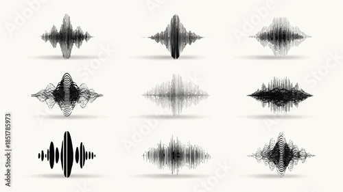sound wave patterns on a white background
