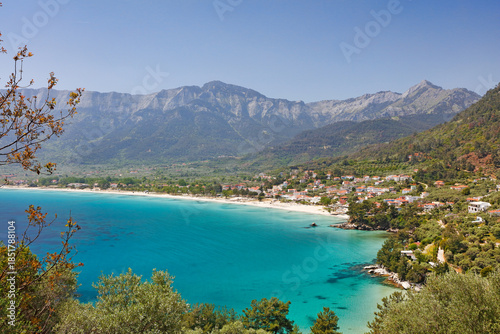 Golden beach in Thassos, Greece