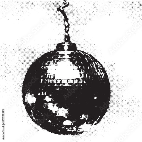 Disco ball. Reflective and shiny round design set for events and parties in a vector illustration.