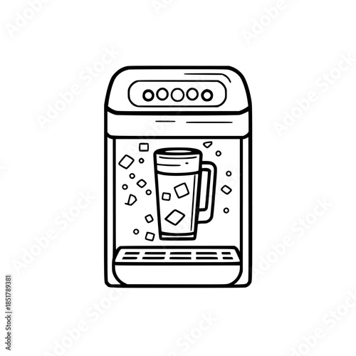 Chic Sleek Iced Coffee Maker | Clean, isolated vector art for creative projects.