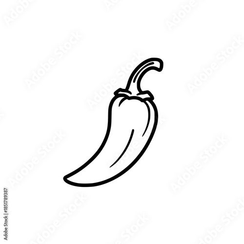 Bold Black: Minimalist Line Art Chili Twister | Clean, isolated vector art for creative projects.