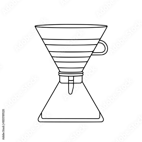 Elegant Essence: Coffee Dripper Black White | Clean, isolated vector art for creative projects.