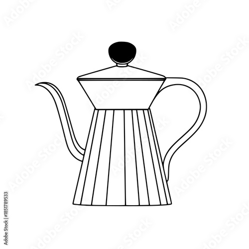 Elegant Line Art Coffee Drip Pot | Clean, isolated vector art for creative projects.