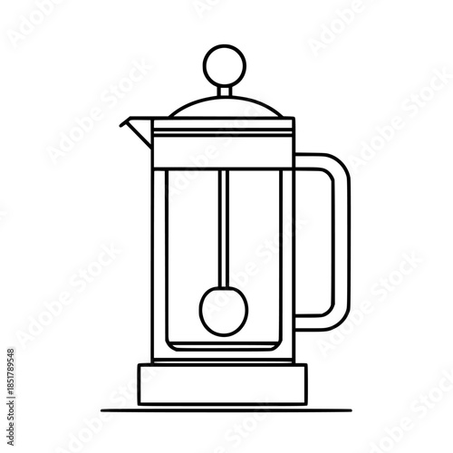Elegant Minimalist Tea Infuser Art | Clean, isolated vector art for creative projects.