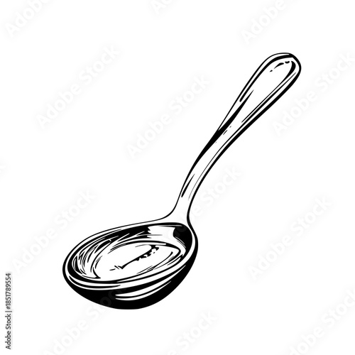 Elegant Line Art Coffee Spoon | Clean, isolated vector art for creative projects.