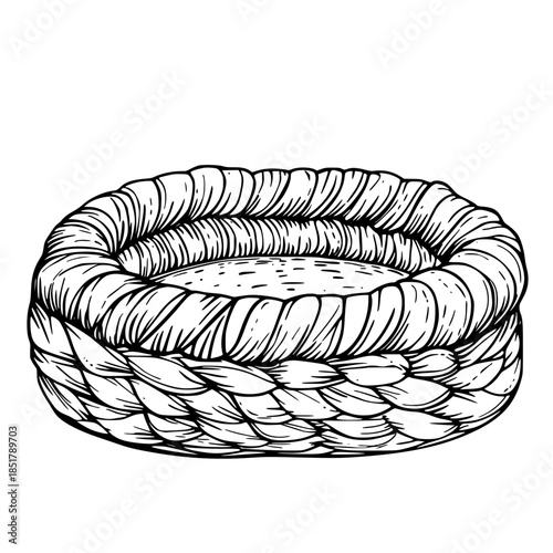 Elegant Handwoven Basket Rustic Appeal | Clean, isolated vector art for creative projects.