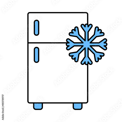 Flat design freezer icon. Vector.