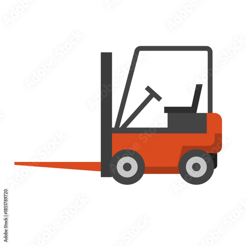 Flat design forklift icon. Vector.