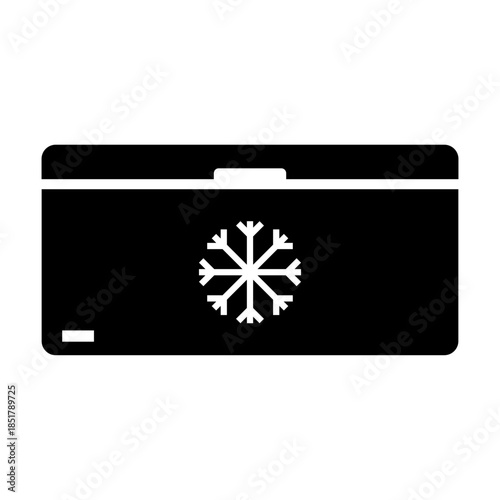 Chest freezer silhouette icon. Vector.